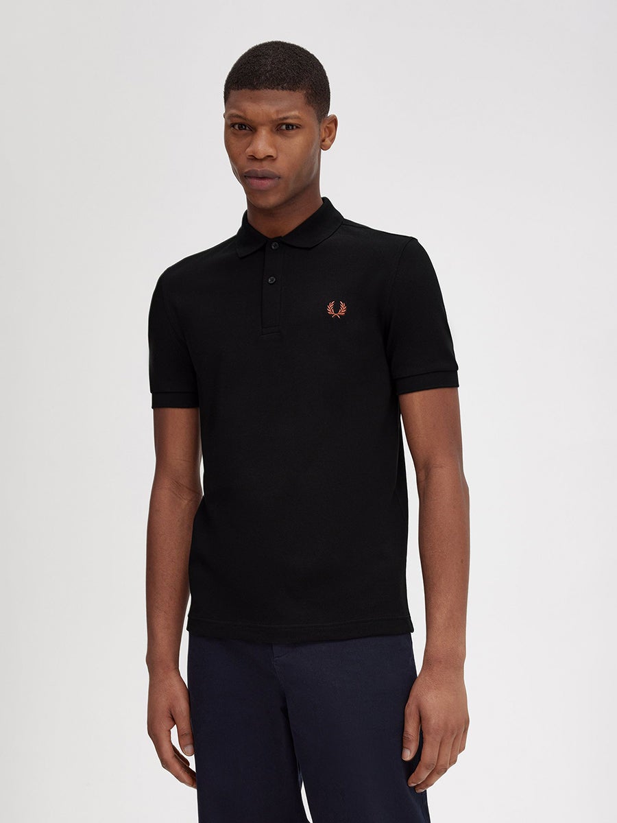 Plain black fred perry shop polo shirt