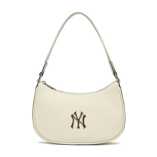 MLB Monogram Jacquard New York Yankees Hobo Bag Hand Bag NY Shoulder Bag  Black