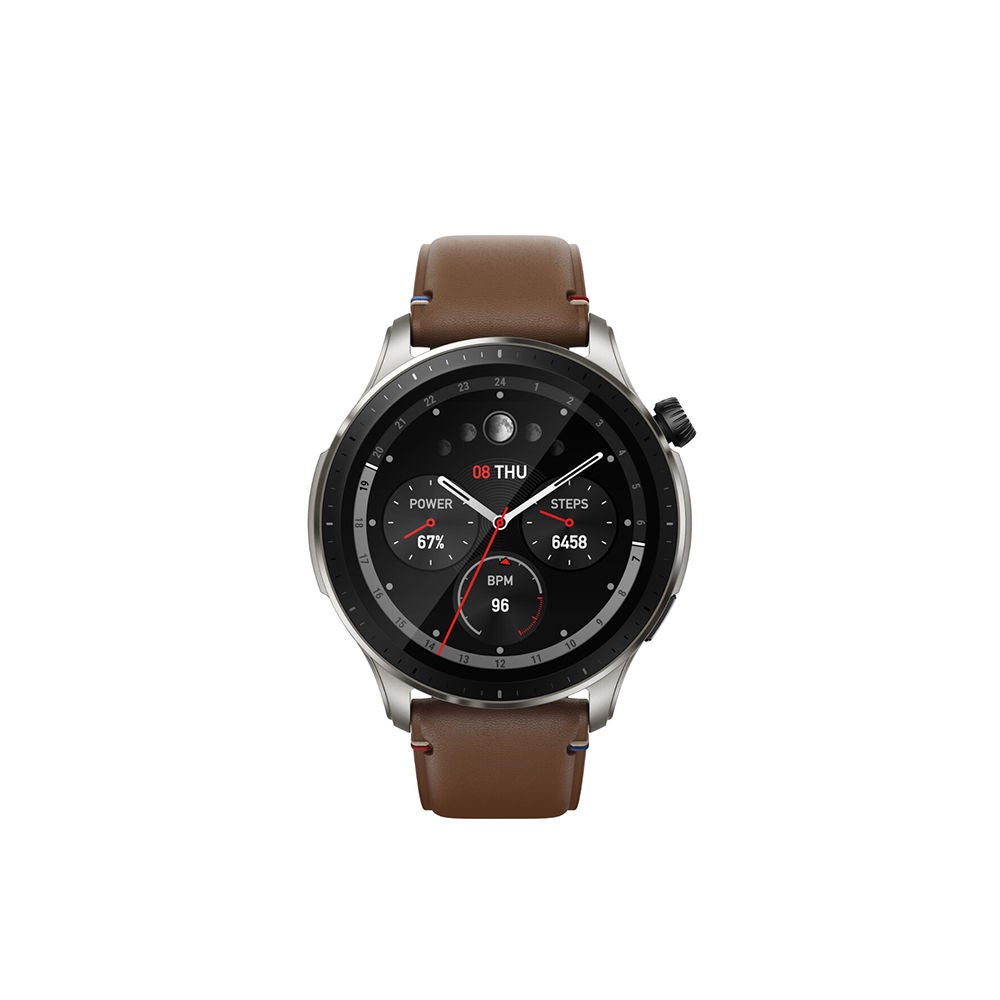 8.9% OFF on AMAZFIT Vintage Brown Leather Amazfit GTR 4 Smart Watch