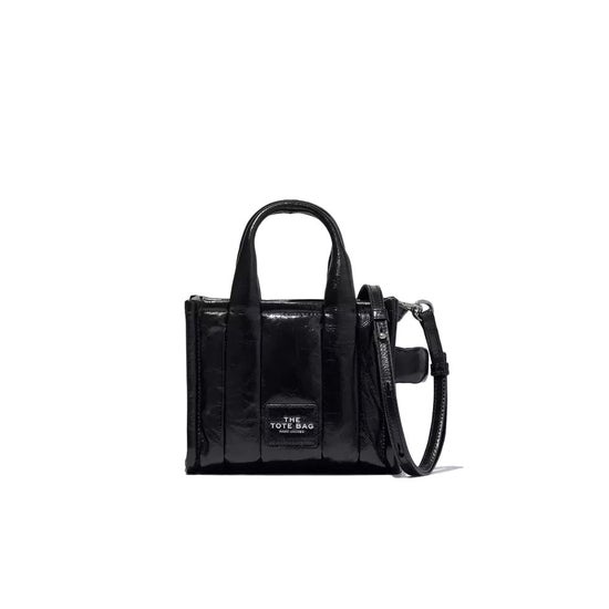 Marc Jacobs Tote Bags London Sale - Black/White Crinkle Leather