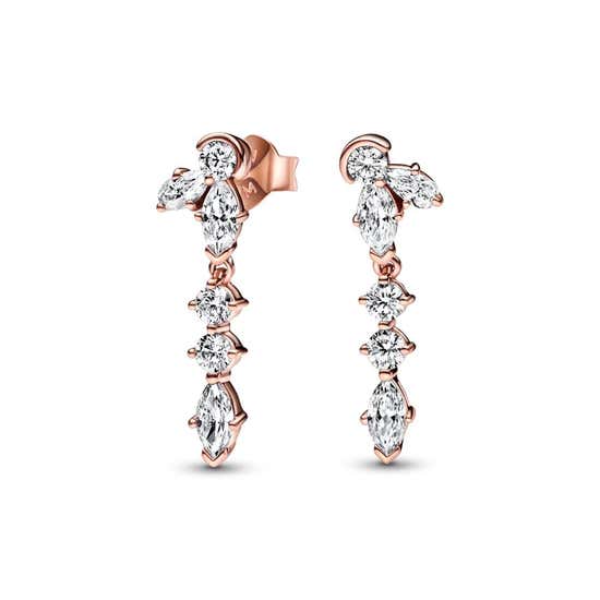 Pandora Dazzling Dice Charm - 14K Rose Gold-Plated Unique Metal Blend / Cubic Zirconia / Clear