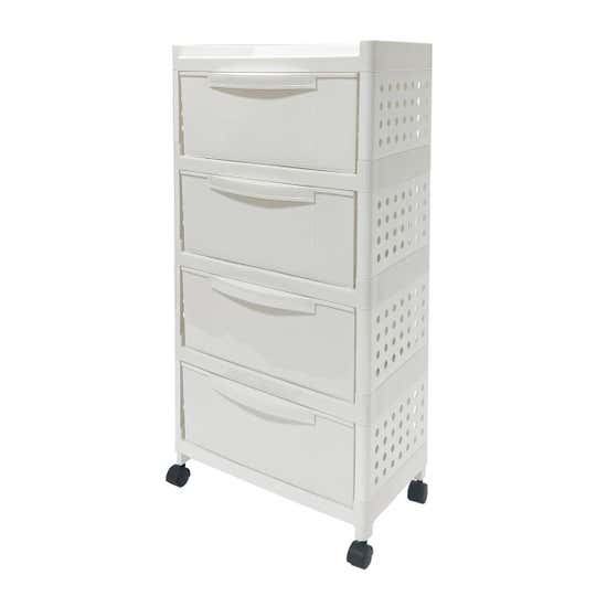 60 Drawer Organizer, White - Multi-Purpose Plastic Cabinet