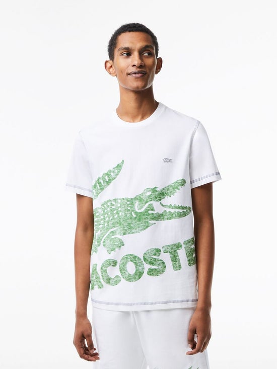 LACOSTE Men's Regular Fit Organic Cotton Jersey T-Shirt White - Central ...