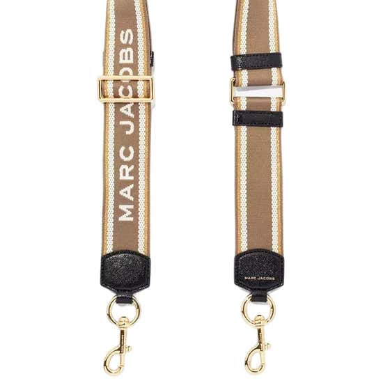 Marc Jacobs The Logo Webbing Strap - Beige/Gold