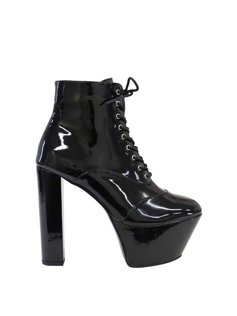 Black low platform outlet boots