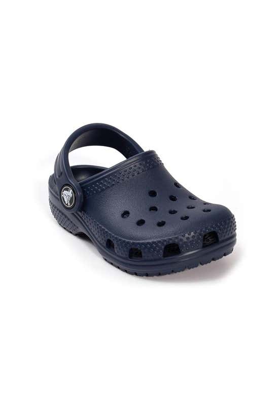 CROCS, Shoes, Navy Blue Crocs Size J3 With Jibbitz Lv