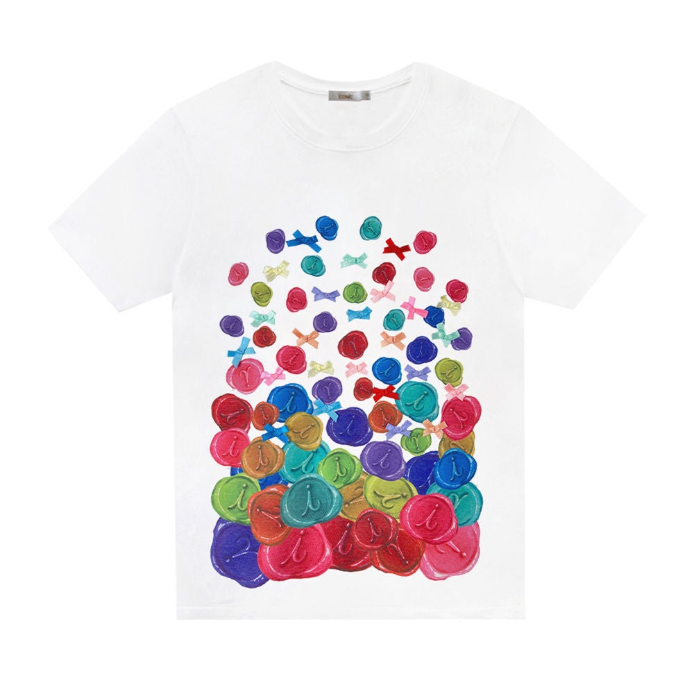 ICONIC เสื้อยืด พิมพ์ลาย ปักโบว์ รุ่น MINI RIBBON T-SHIRT 6802 สี