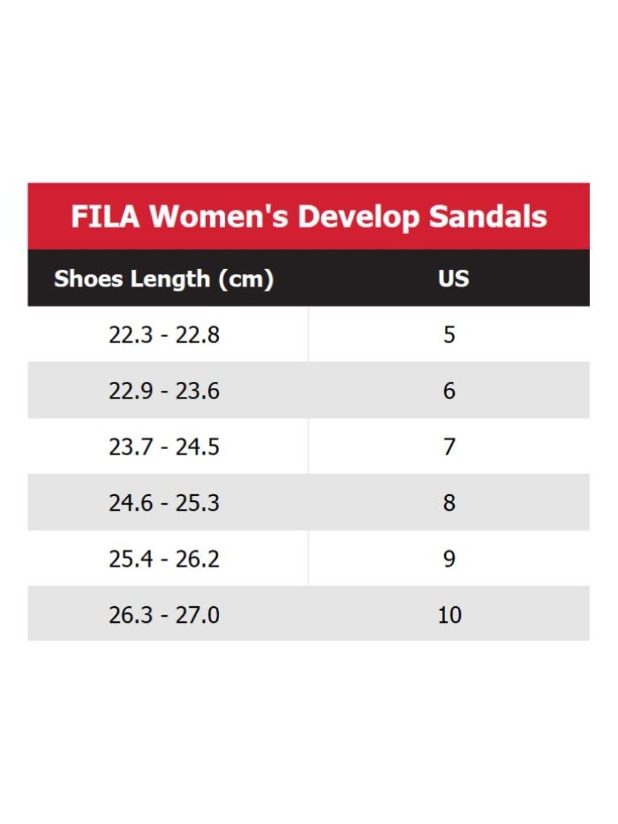 Fila big kid size on sale chart