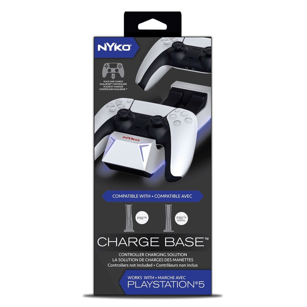 Nyko Dualsense Charging Station for Playstation 5 - Drop and Charge Base  for 2 PS5 Controllers w/LED Indicators and Extra USB Port - Playstation 5