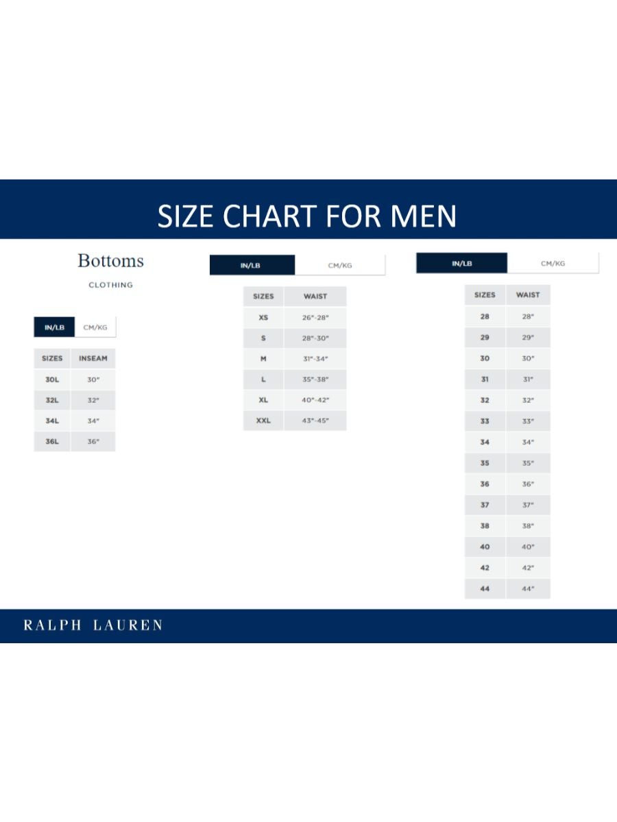 Polo ralph lauren 2025 size chart mens