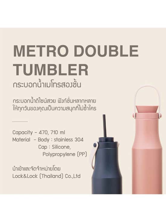 Locknlock Metro Double Tumbler Lhc4203pik 710 Ml Pink Th 2893