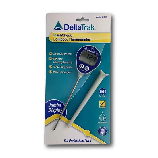 DeltaTrak 11050 FlashCheck Waterproof Digital Lollipop Thermometer