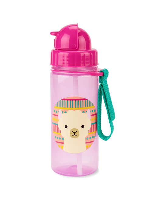 Llama Zoo Straw Bottle - 13 oz - Llama