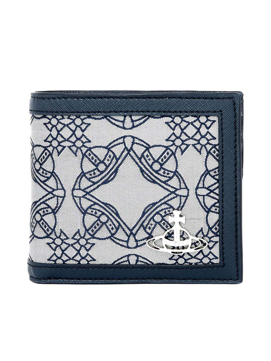 Vivienne Westwood Saffiano Man Wallet With Coin Pocket In Blue