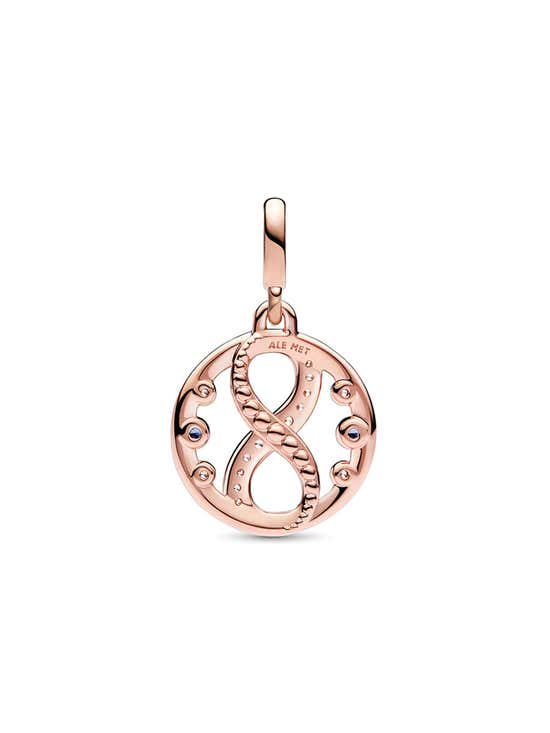 14k Rose gold-plated necklace with clear cubic zirconia