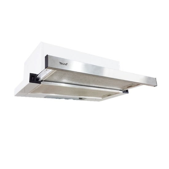 Tecnogas Set Silver Cooker Hood Tnp Hd 60 Sl Po And Black Hob Vt 302 Dg 