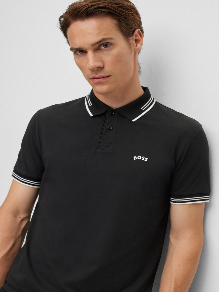 BOSS Men s Polos Slim Fit Black Central .th