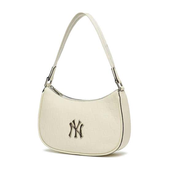 MLB Monogram Jacquard Boston Red Sox Hobo Bag Hand Bag MLB Shoulder Bag  Brown