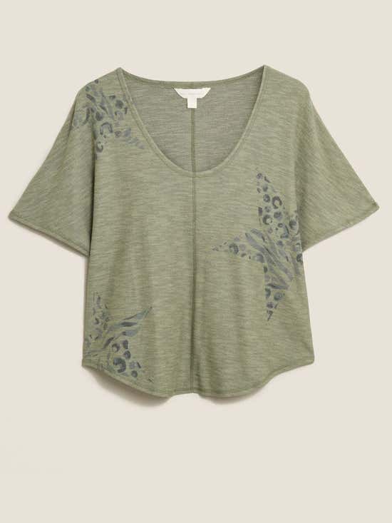 64.75% OFF on Marks & Spencer Flexifit Lounge Star Print Top