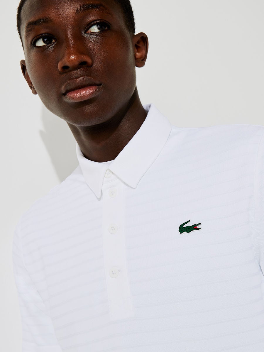 Lacoste white sale golf shirt