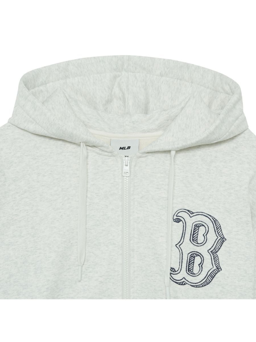 Boston Red Sox Hoodie Youth Medium Gray Adidas Sweater MLB Full Zip Logo  Pockets