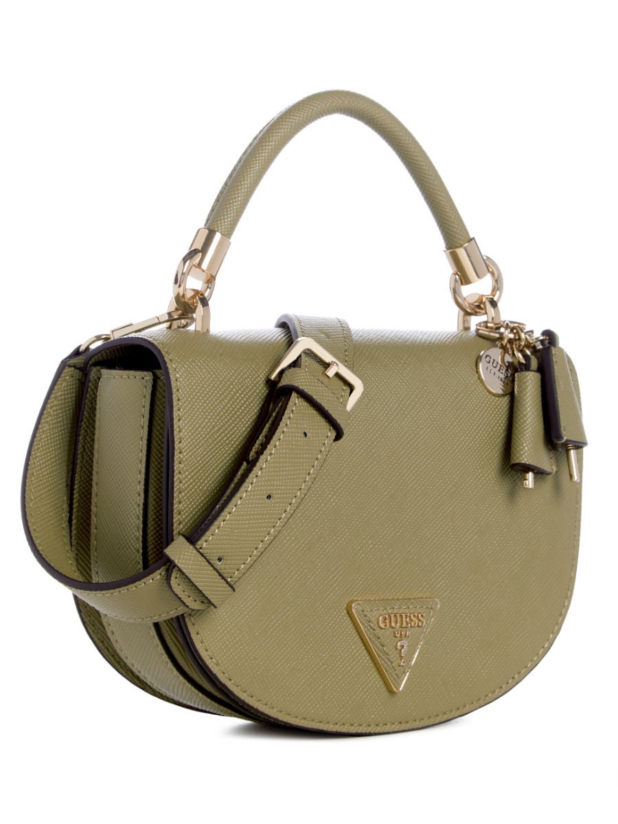 10.0 OFF on GUESS WOMEN Gizele Mini Saddle Crossbody Green