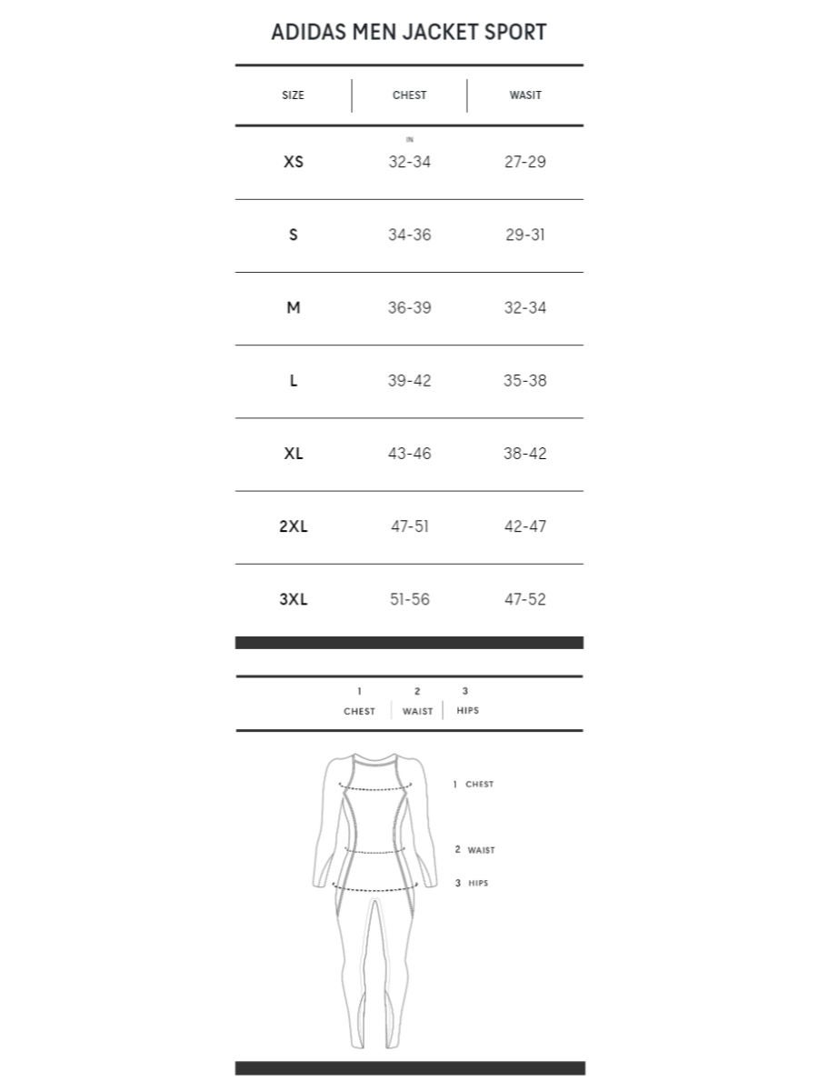 Adidas mens hoodie size chart sale