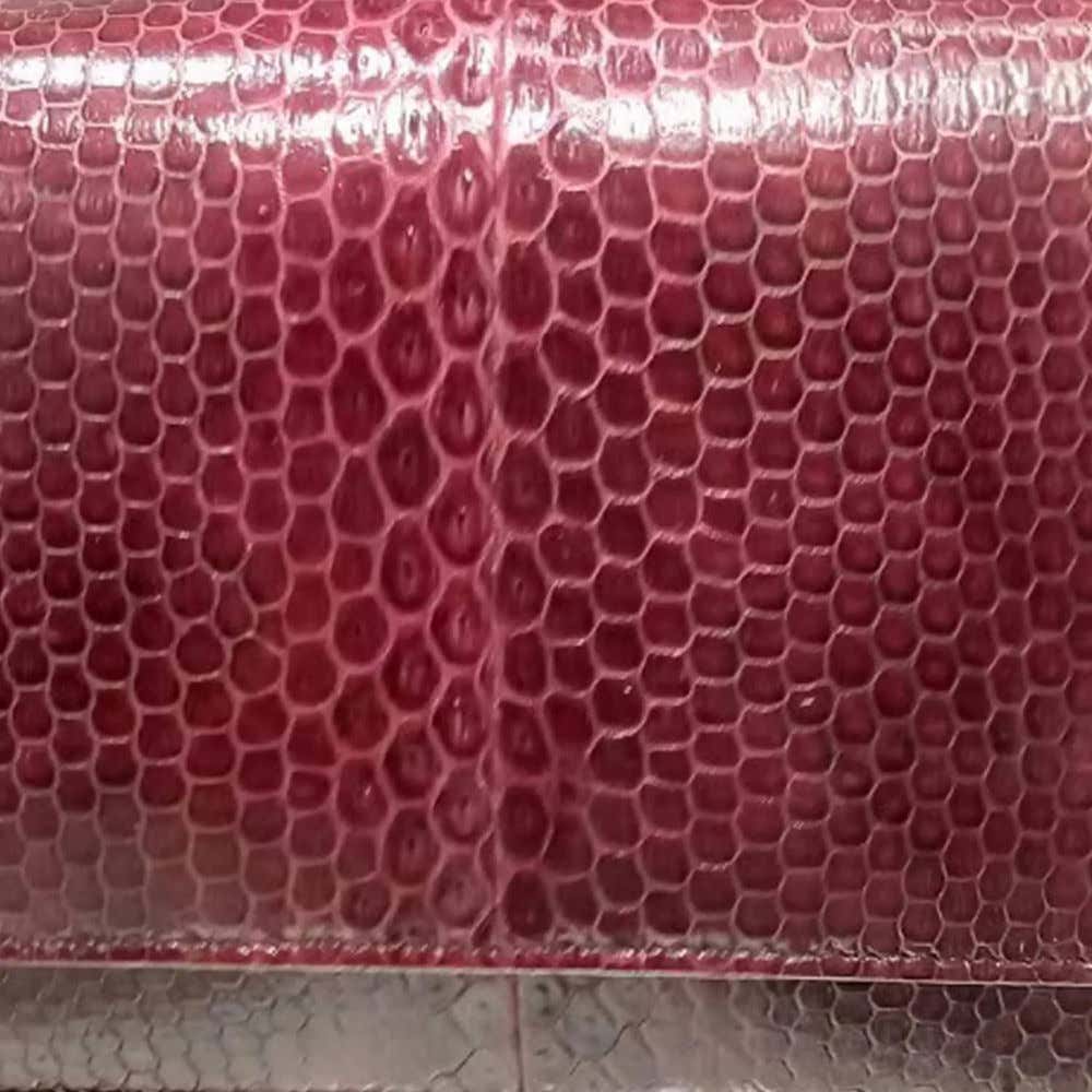 Barzaar Shiny Red Crocodile Leather Clutch Bag 
