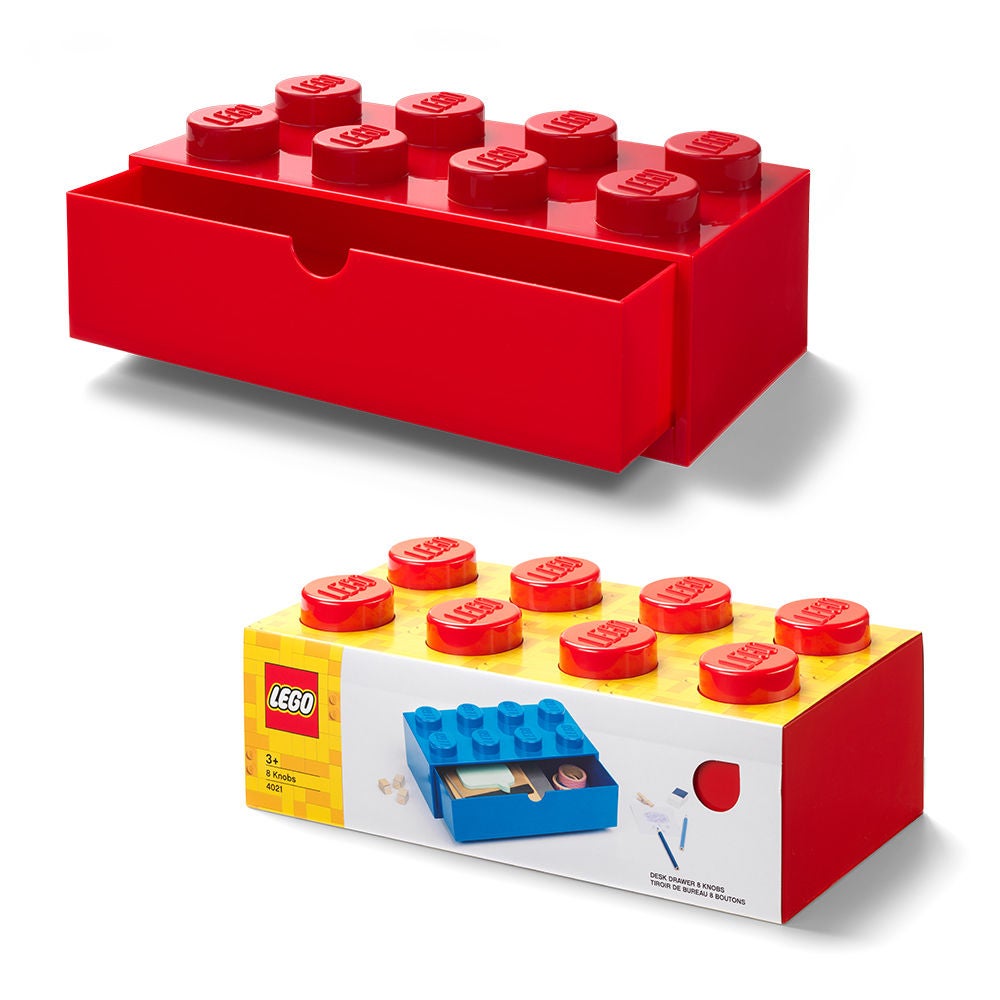 LEGO DESK DRAWER BRICK 8 RED Central .th