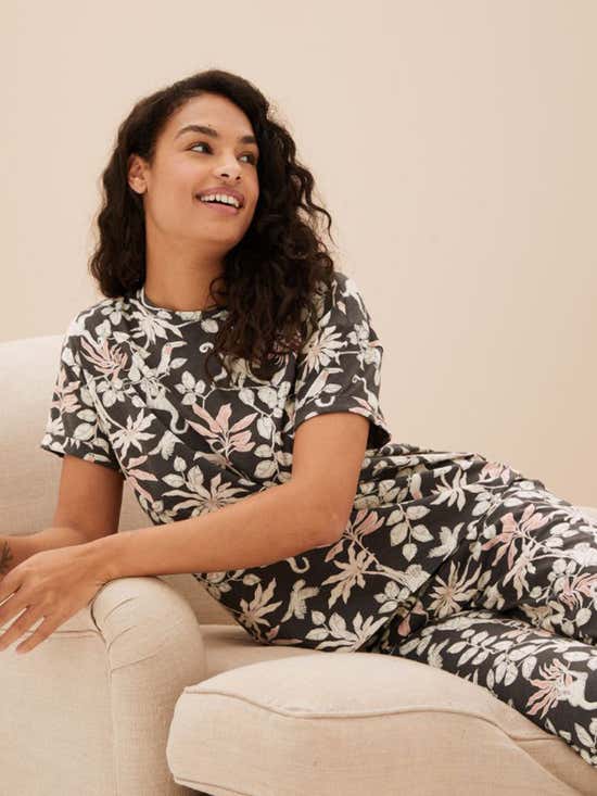 50.0% OFF on Marks & Spencer Pajamas Set Women Jungle Print Cotton Rich