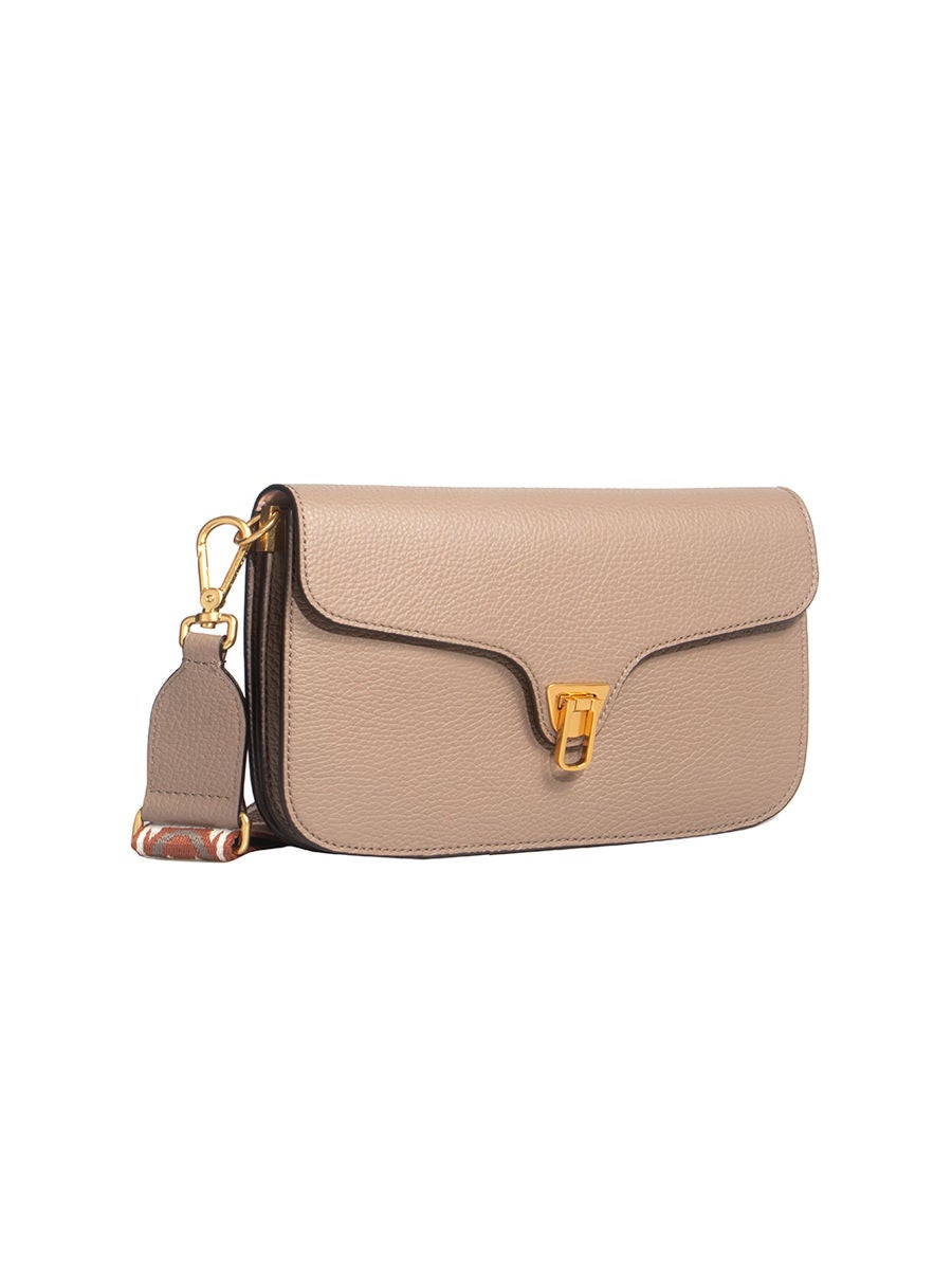 COCCINELLE CROSSBODY BAG WOMEN BEAT SOFT RIBBON WARM TAUPE