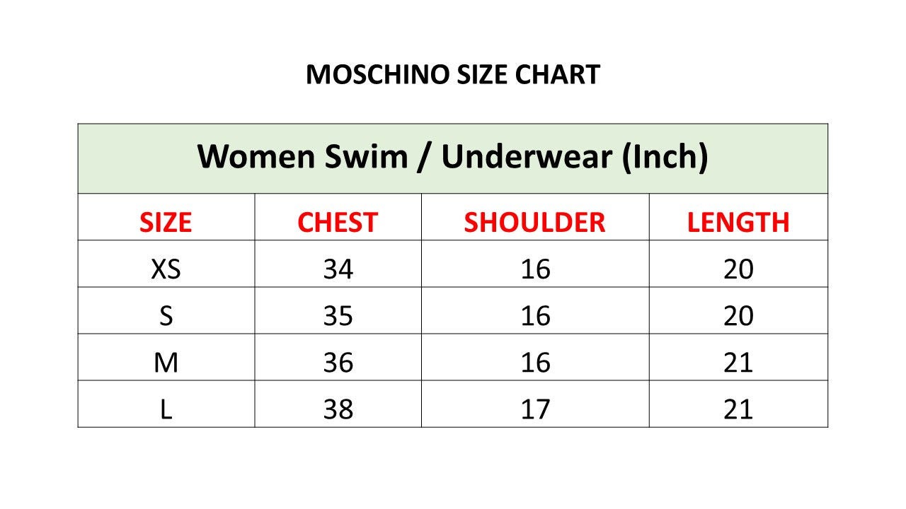 Moschino size discount chart women's