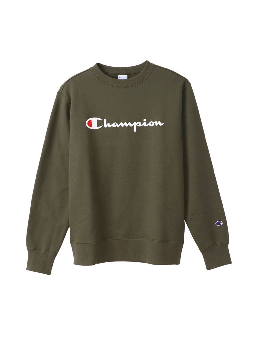 Olive green champion discount crewneck