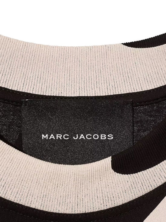 Marc Jacobs The Seamed Monogram Dress in Black/Ivory, Size Medium