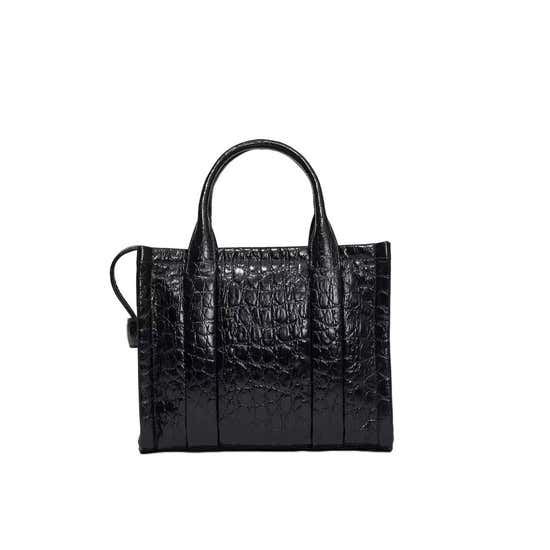 MARC JACOBS THE CROC-EMBOSSED SMALL TOTE BAG BLACK - Central.co.th