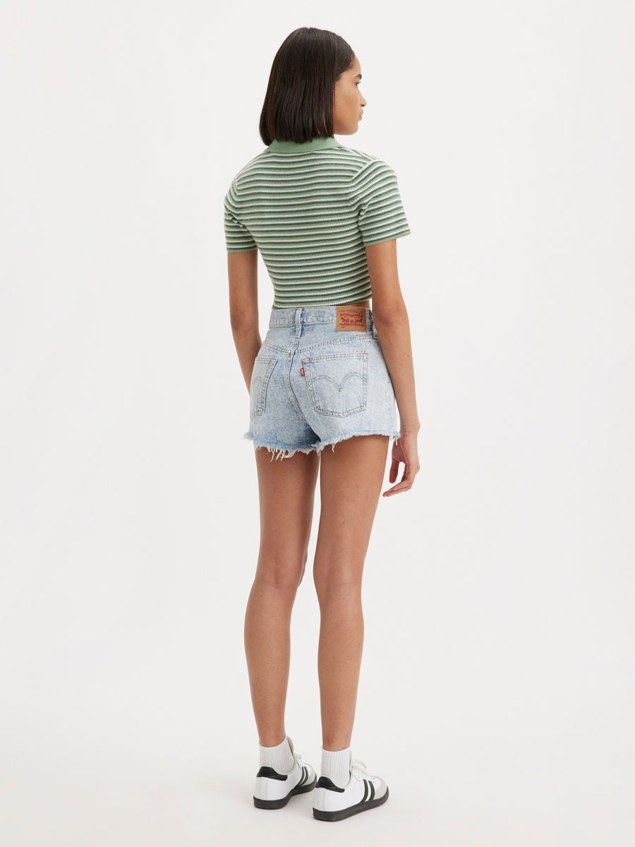 501 high rise outlet denim shorts