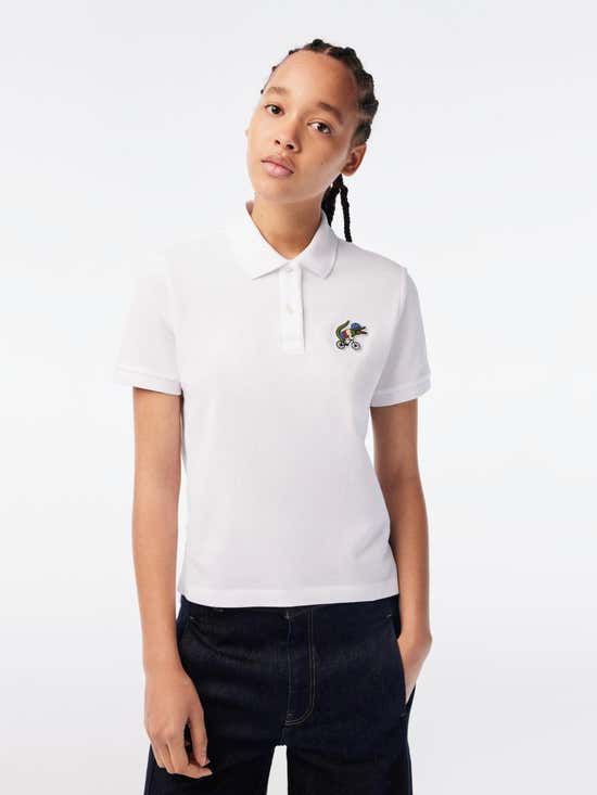 Lacoste เสื้อโปโลผู้หญิง พิมพ์ลาย รุ่น Lacoste X Netflix Pf7336_Viq สีขาว |  ลด 30.0% | Central Online