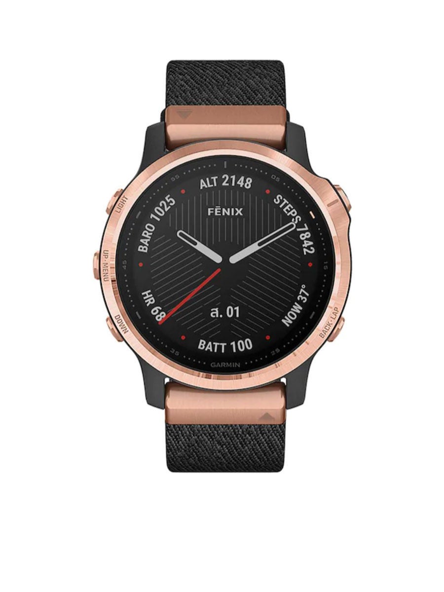 GARMIN Fenix 6S Sapphire Rose Gold tone with Heathered Black Nylon