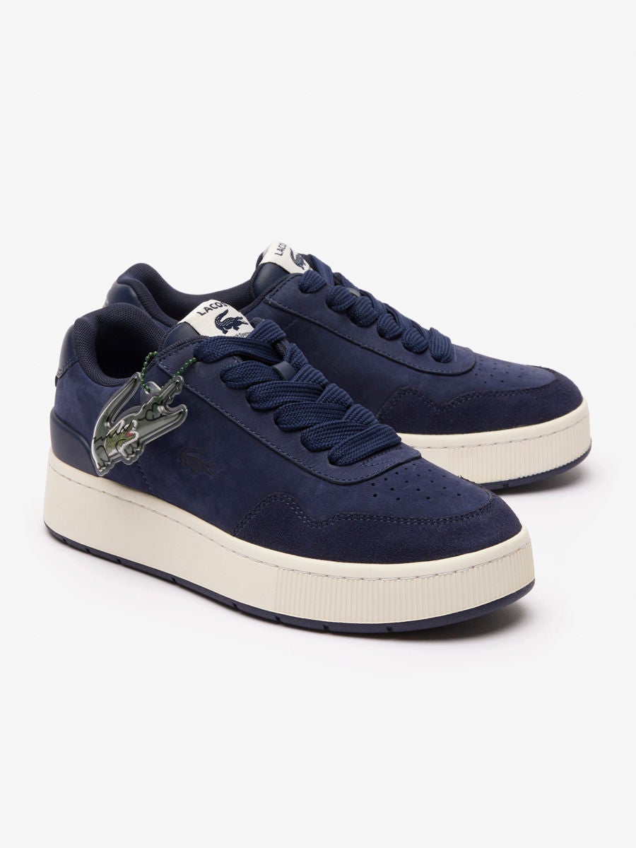 Lacoste blue hot sale leather trainers