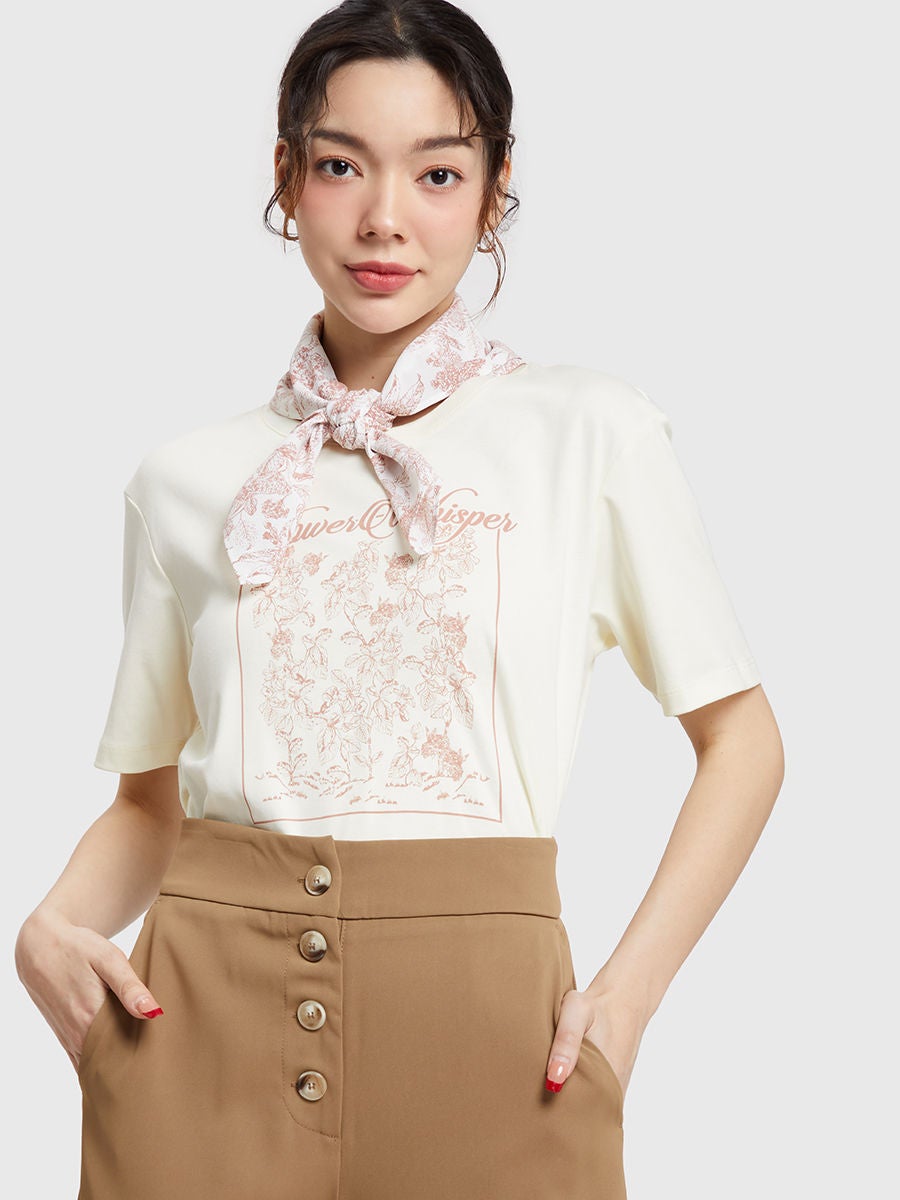 tシャツ Tシャツ Lace Trim Scarf - トップス