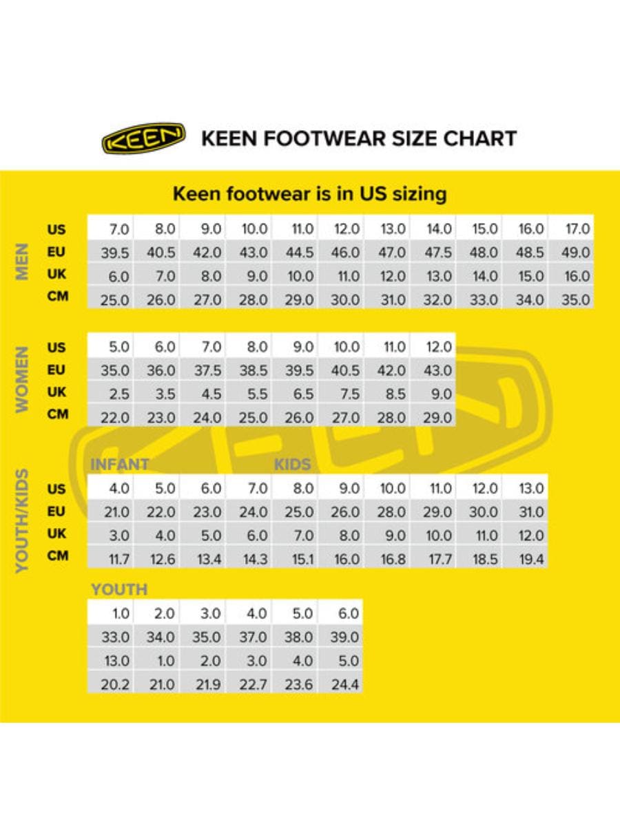 Keen deals shoe sizing