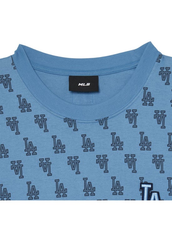 MLB Part Monogram Collar Tee Shirt LA Dodgers Cream