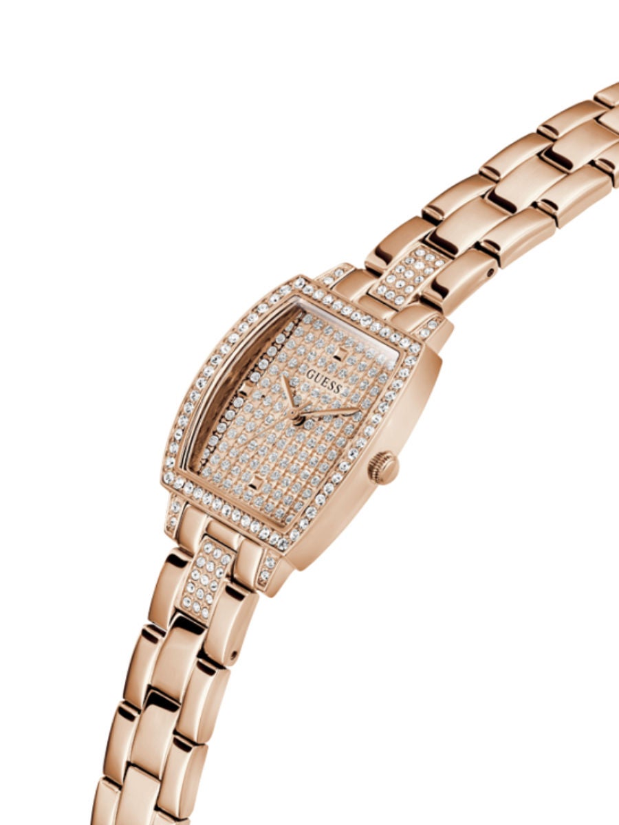 Ladies silver guess hot sale watch with swarovski crystals