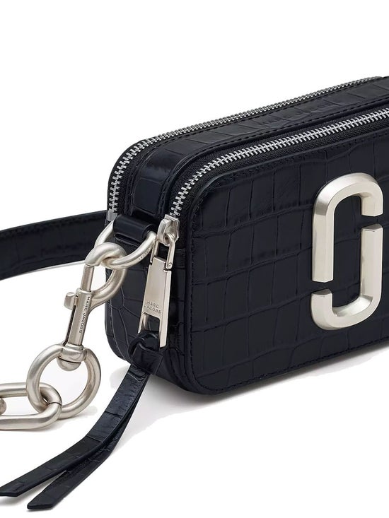 Shop Marc Jacobs The Snapshot Croc-Embossed Leather Camera Bag