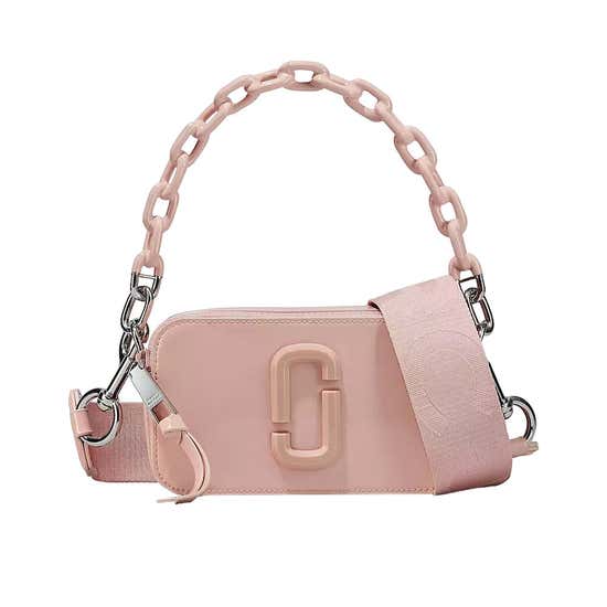 Marc Jacobs Snapshot Warning Label Strap Crossbody Bag in Pink