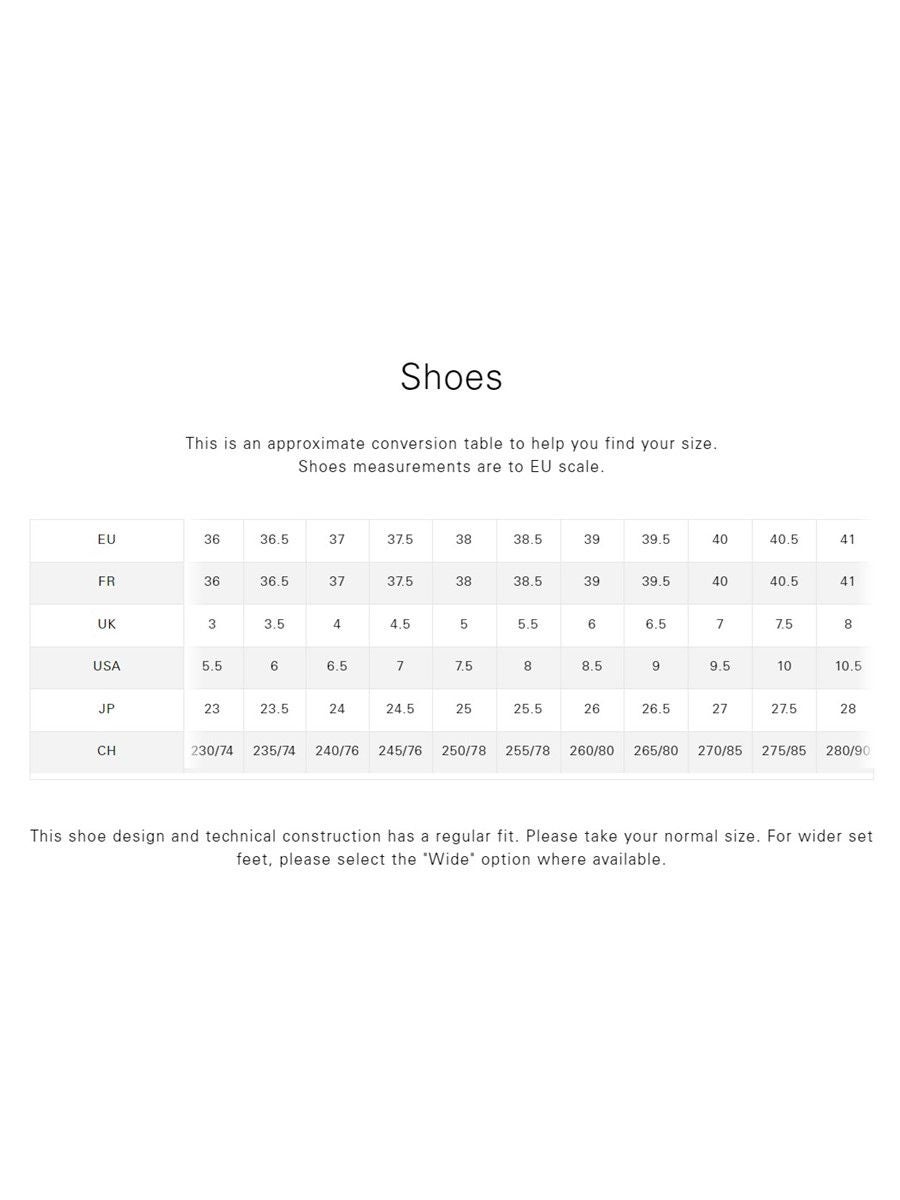 Bally ladies discount shoes size chart