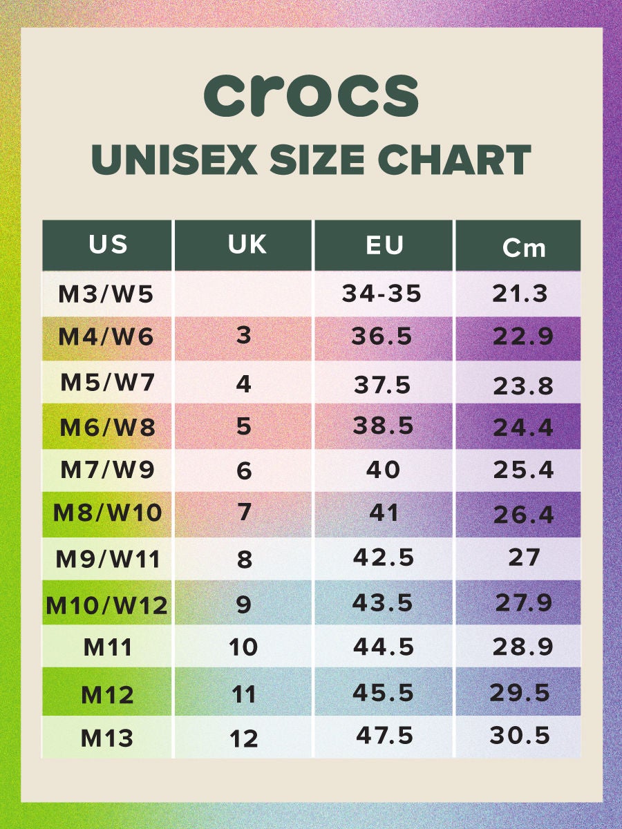 Crocs literide shop size chart