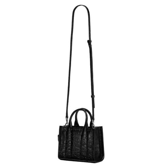 MARC JACOBS THE CROC-EMBOSSED MINI TOTE BAG BLACK - Central.co.th