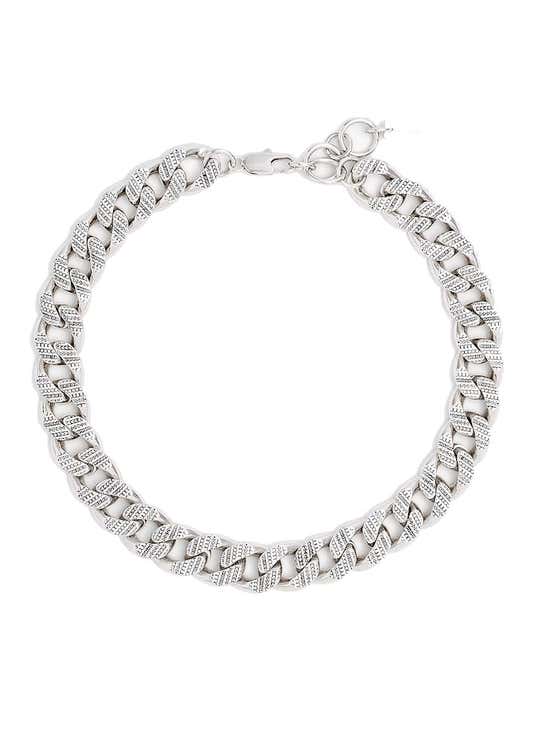 Marc Jacobs Silver Monogram Chain Link Necklace