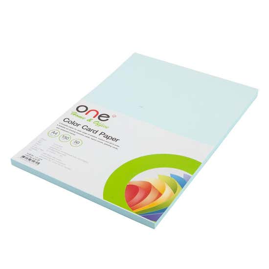 @ONE Colour Card Paper A4 150 gsm. Blue (50/Pack) - Central.co.th